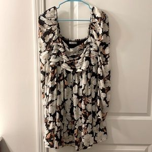 Abercrombie Long Sleeve Ruched Mini Dress